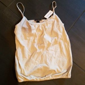 Club Monaco Off White Tank with Banded Bottom